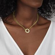 Collier Anna à Double Couche [Plaqué Or 18ct] - avec Charms Gravés
