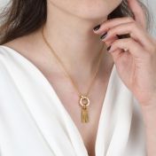 Collier Anna à Double Couche [Plaqué Or 18ct] - avec Charms Gravés