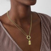 Collier Anna à Double Couche [Plaqué Or 18ct] - avec Charms Gravés