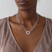 Anna Double Layer Necklace [Sterling Silver] - with Name Charms