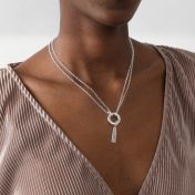 Anna Double Layer Necklace [Sterling Silver] - with Name Charms