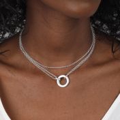 Anna Double Layer Necklace [Sterling Silver] - with Name Charms