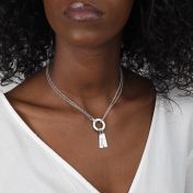 Anna Double Layer Necklace [Sterling Silver] - with Name Charms