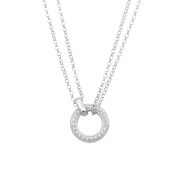 Anna Double Layer Crystal Necklace [Sterling Silver]
