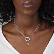 Anna Double Layer Necklace [Sterling Silver] - with Zodiac Signs
