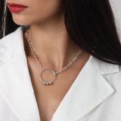 Arya Namenskette mit Ringanhänger [Sterlingsilber]
