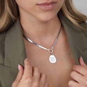 Arya Herringbone Name Necklace [Sterling Silver]