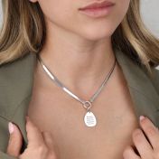 Arya Herringbone Name Necklace [Sterling Silver]