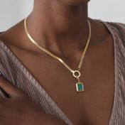 Collana Arya a Spina di Pesce [Placcata in Oro 18 Carati] - con Ciondoli