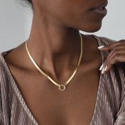 Arya Herringbone Kette [750er vergoldet] - mit Buchstaben