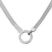 Arya Herringbone Necklace [Sterling Silver] - with Initials