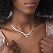 Arya Herringbone Necklace [Sterling Silver] - with Initials