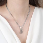 Arya Herringbone Necklace [Sterling Silver] - with Initials