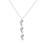 Collana Sentiero di Famiglia con Nome e Pietra di Nascita [Argento 925]