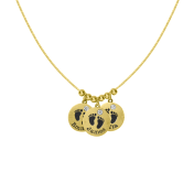 Family Footsteps Name Necklace [Gold Plated]