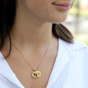 Family Footsteps Name Necklace [Gold Plated]