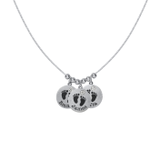 Fußabdrücke meiner Familie Kette mit Namen [Sterlingsilber]