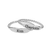 Bague Empilable Perlée avec Noms [Argent 925]
