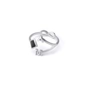 Maria Initialenring mit Nano Bibel [Sterlingsilber]