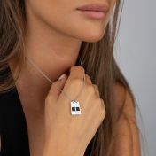 Eliana Diamond Name Necklace with Nano Bible [Sterling Silver]