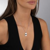 Eliana Diamond Name Necklace with Nano Bible [Sterling Silver]