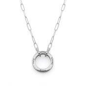 Collier Trombone Grand Cercle de Famille avec Prénoms - Argent