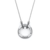 Großer Familienkreis Rollo-Kette mit Gravur [Sterlingsilber]