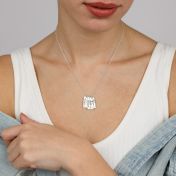 Mirella Geburtsblume Kette mit Gravur [Sterlingsilber]