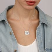 Mirella Geburtsblume Kette mit Gravur [Sterlingsilber]