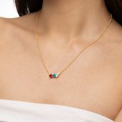 Talisa Stars Teardrop Birthstone Necklace [18K Gold Plated]