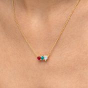 Talisa Stars Teardrop Birthstone Necklace [18K Gold Plated]