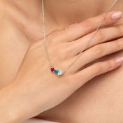 Talisa Stars Teardrop Birthstone Necklace [Sterling Silver]