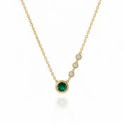 Beloved Birthstone Circle Necklace with Diamonds [18K Gold Vermeil]
