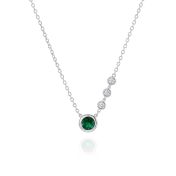Beloved Birthstone Circle Necklace with Diamonds [Silver]