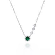 Geburtsstein-Halskette „Geliebter Kreis“ mit Diamanten [Silber]
