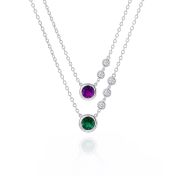 Geburtsstein-Halskette „Geliebter Kreis“ mit Diamanten [Silber]
