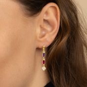 Deslumbrantes Pendientes de Corazón con Piedras de Nacimiento [Bañados en Oro de 18K]
