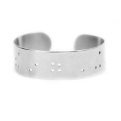 Manchette Large Inspiration Braille [Plaquée Argent]