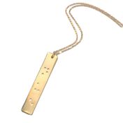 Die Regel der drei Braille Halskette [14K Vergoldet]