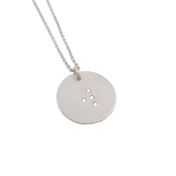 Collier Braille Initiale Classique Pendentif Rond [Argent 925]