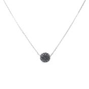 Collana Sfera Luccicante Nera [Argento 925]