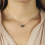 Collana Sfera Luccicante Nera [Argento 925]