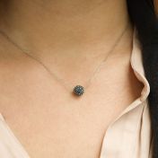 Collana Sfera Luccicante Nera [Argento 925]