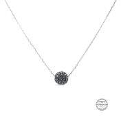 Collana Sfera Luccicante Nera [Argento 925]