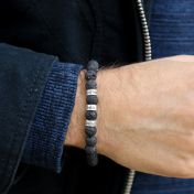 Bracelet Pierre de Lave avec Prénoms pour Homme