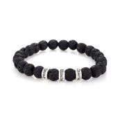 Lava Stone Men Name Bracelet 