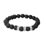 Bracelet Pierre de Lave avec Prénoms pour Homme