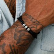 Bracciale da Uomo con Sfere in Argento 925 Incise