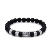 Herzensbindungen Armband aus schwarzem Onyx [Sterlingsilber]