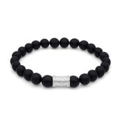 Bracelet Onyx Noir avec Boussole pour Homme